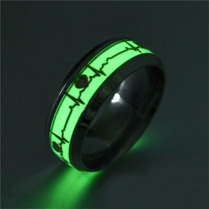Stainless Steel Luminous Heart Ring