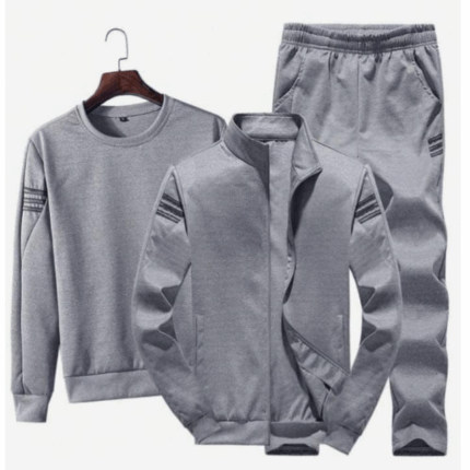 3-Piece Plain Sweat-wear Set | Casual Style | GatangaOS