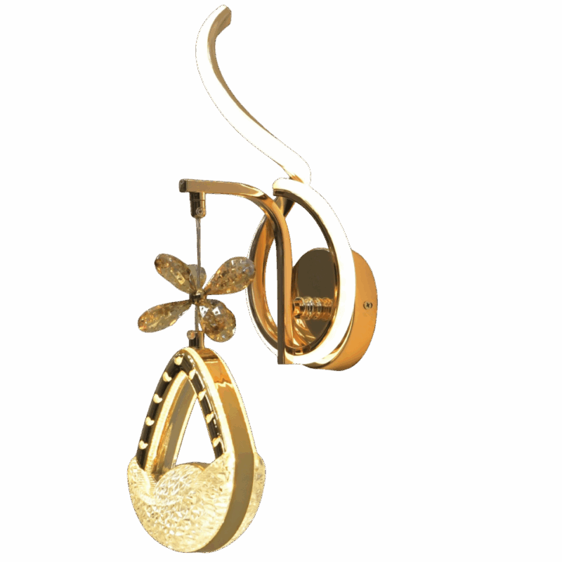 Gold Crystal LED Wall Light – Elegant Lighting | GatangaOS