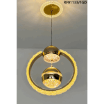 Modern gold ring pendant light with crystal accents High-brightness, energy-saving LED lighting Elegant circular design adds luxury and style Adjustable hanging height for versatile use Perfect for living rooms, dining areas, and hotels Durable build with long-lasting LED technology Easy to install and maintain Available at Gatanga Online Store (GatangaOS)