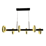 Lunaris Six-Ring Linear Crystal LED Chandelier