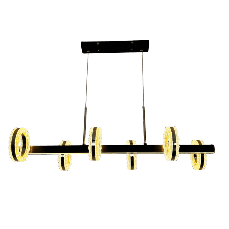 Lunaris Six-Ring Linear Crystal LED Chandelier for sale on Murang'a's No.1 Online Store