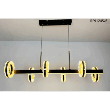 Lunaris Six-Ring Linear Crystal LED Chandelier for sale on Murang'a's No.1 Online Store