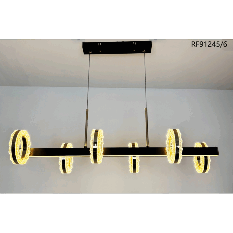 Lunaris Six-Ring Linear Crystal LED Chandelier for sale on Murang'a's No.1 Online Store