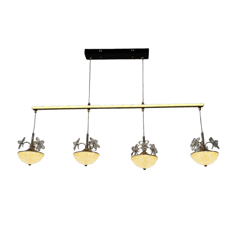 Florence Four-Flower Crystal LED Pendant Chandelier