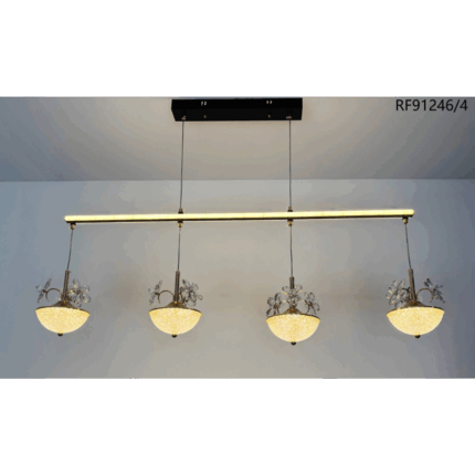 Florence Four-Flower Crystal LED Pendant Chandelier